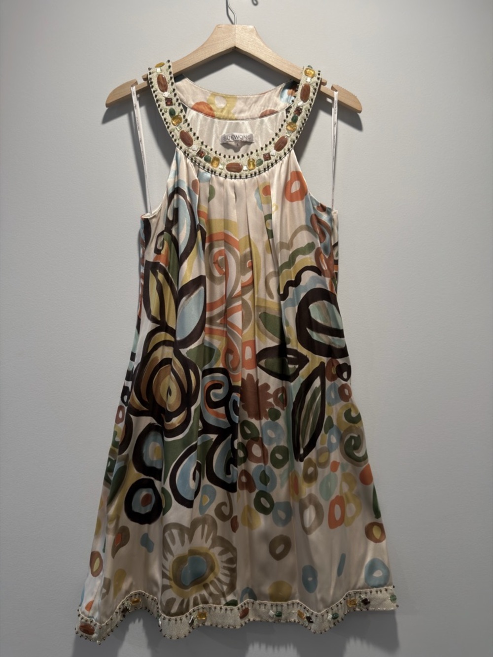 Sue Wong Multicolor Floral Midi Dress
